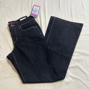 Gloria Vanderbilt Womens Mid Rise Flare Jeans Dark Wash Indigo Blue Size 6 Avg